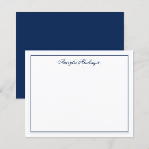 Marinho Elegante Chic, Azul e Branco Personalizado