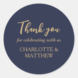 Marinho elegante e adesivo redondo clássico de cas