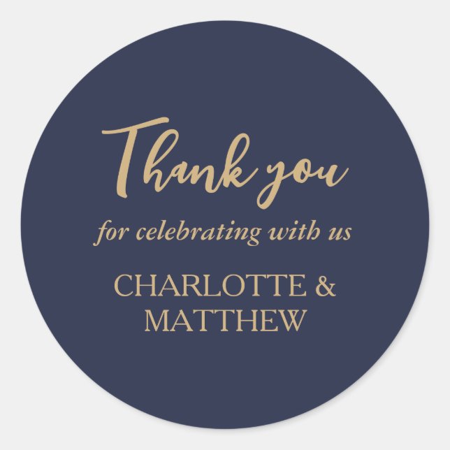 Marinho elegante e adesivo redondo clássico de cas (Frente)