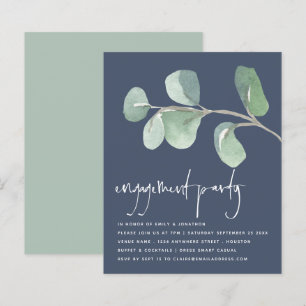 Marinho Eucalyptus Dusty Festa de noivado Azul