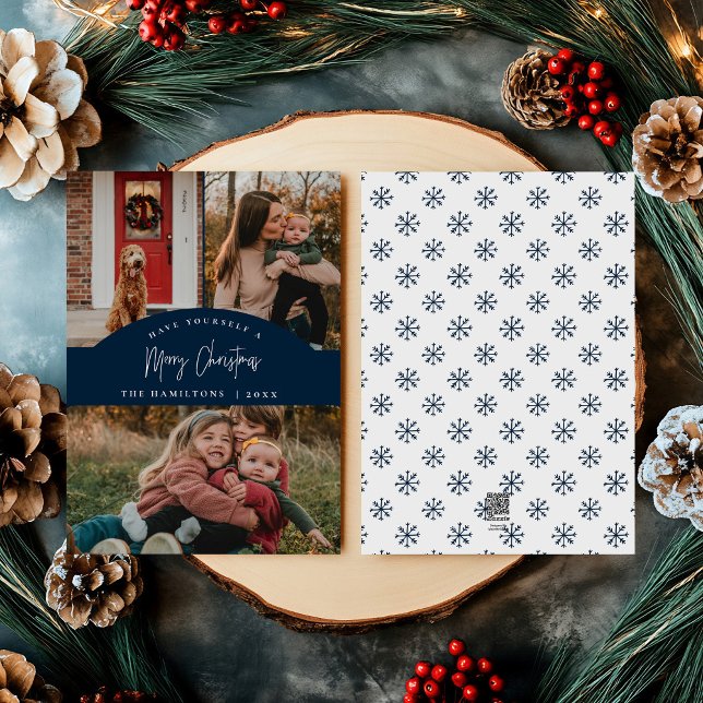 Marinho Feliz Natal Cartão Minimalista Moderno (Criador carregado)