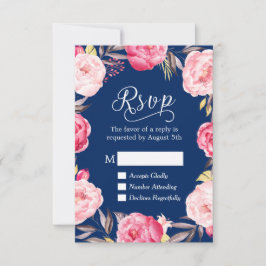 Marinho Floral Cor-de-rosa RSVP Azul