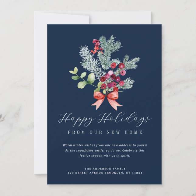 marinho foliar de inverno cartão azul de anúncio m (Frente)