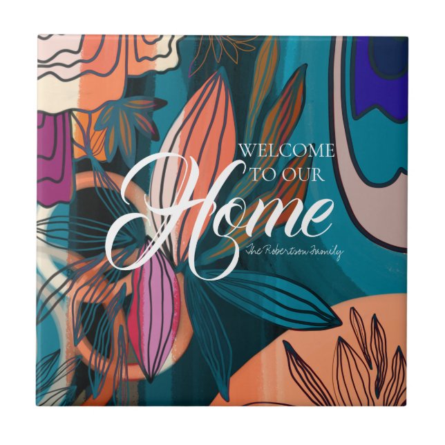 Marinho Laranja Artístico Cor-de-Rosa Botânico Fol (Frente)