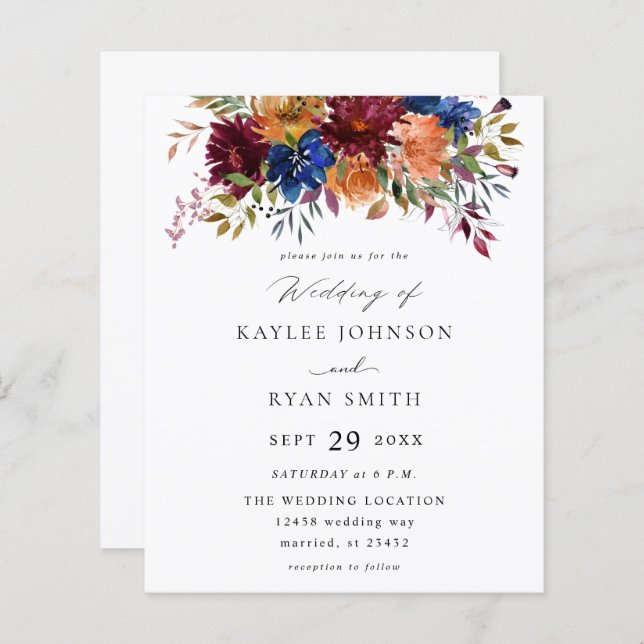 Marinho Laranja Queda Floral 2 (Frente/Verso)