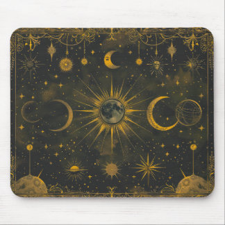 Marinho leve e Mousepad Celestial Dourado