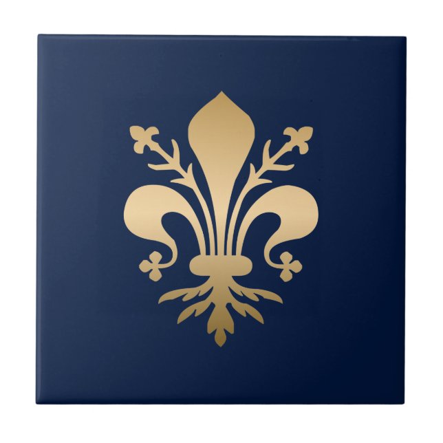 Marinho Luxuoso Dourado Fleur de Lis (Frente)
