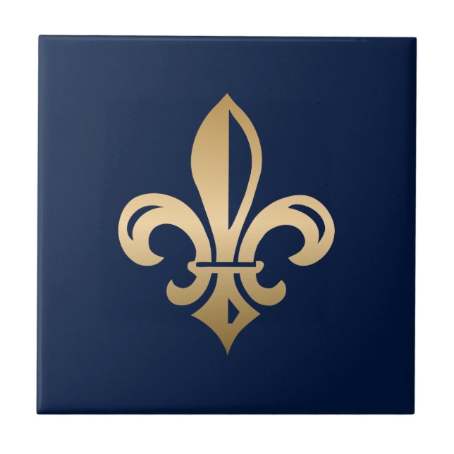 Marinho Luxuoso Dourado Fleur de Lis (Frente)