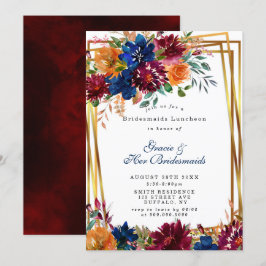 Marinho Marsala Orange Floral Bridesmaids Luncheon