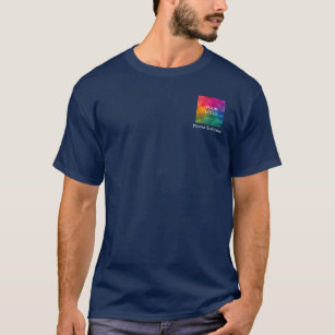 Marinho Mens Blue Camiseta da empresa Logotipo do 