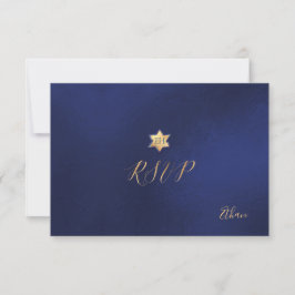 Marinho minimalista RSVP PixDezines Blue Mitzvah ✡