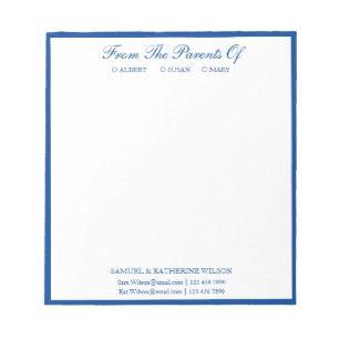 Marinho Moderno Azul Dos Pais Do Bloco De Notas