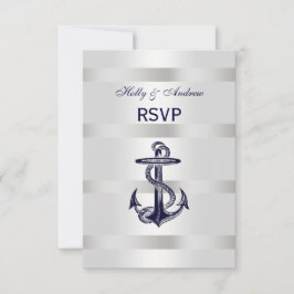 Marinho Náutico Blue Anchor Silver White V RSVP