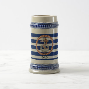 Marinho Personalizado, Caneca de cerveja Azul, Anc