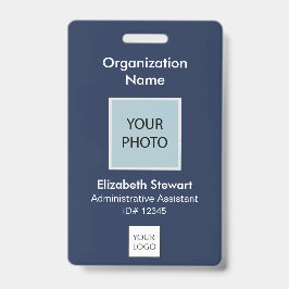 Marinho personalizado ID de foto e Crachá de logot