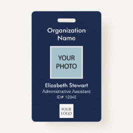 Marinho personalizado ID de foto e Crachá de logot