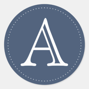 Marinho Personalizado Monograma com Adesivos redon