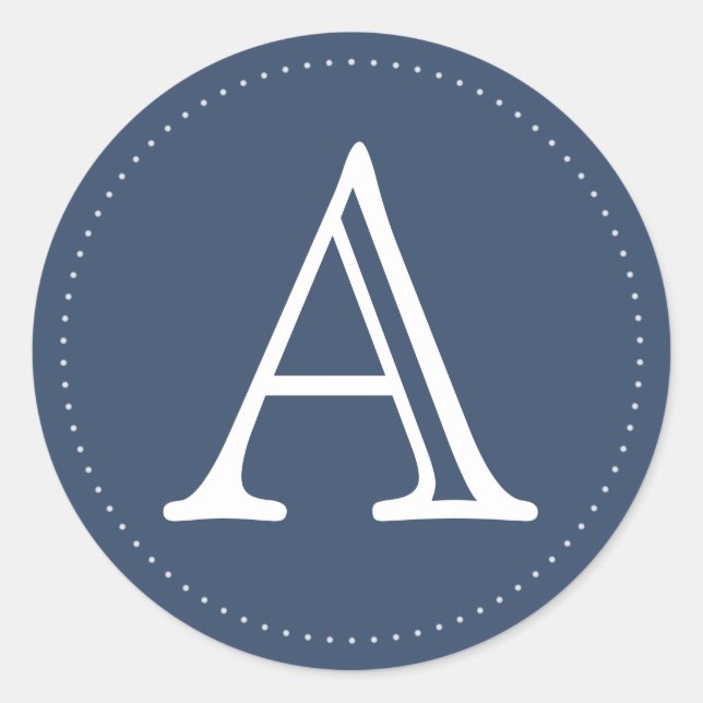 Marinho Personalizado Monograma com Adesivos redon (Frente)