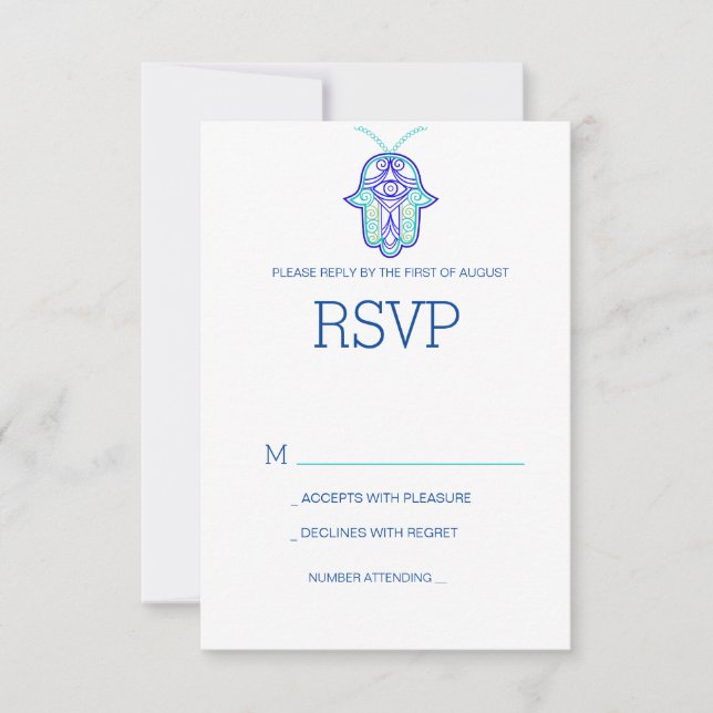 Marinho RSVP de design de casamento Elegante (Frente)