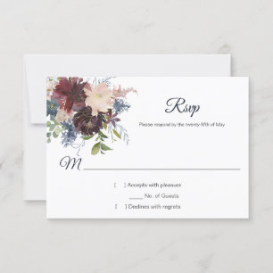 Marinho Russo Burgundy Dourada Watercolor RSVP Flo