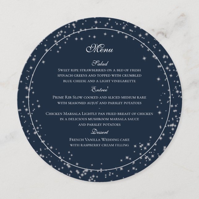 Marinho Starry Sky Blue Round Menu (Frente)