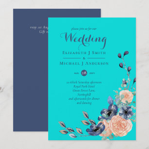 Marinho Teal Coral Floral Budget Stationery