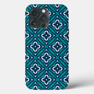 Marinho, Teal e White Floral