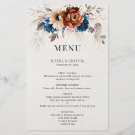 Marinho Terracotta Blue Pampas Grass Menu