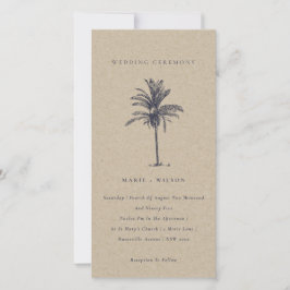 Marinho Tropical Palm Tree Convite de casamento Kr
