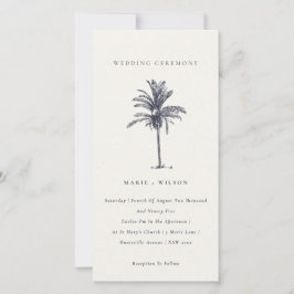 Marinho Tropical Palm Tree Convite de casamento Kr