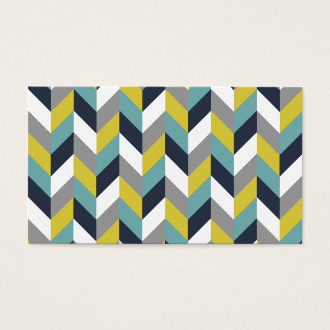 Marinho Verde Cinza Amarelo Herringbone Chevron (Frente)