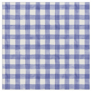 Marinho Watercolor Gingham Tecido