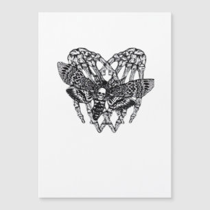 Mariposa Caveira Clássica Mão do Esqueleto Coração