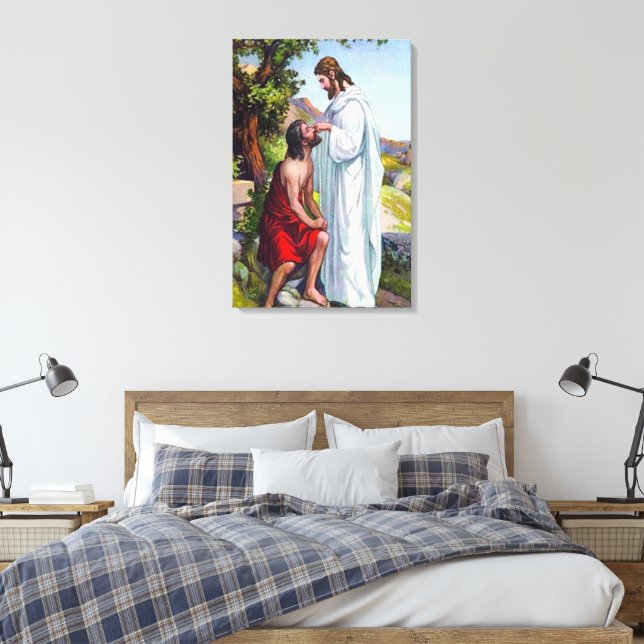 Mark 8:22-26 Jesus cura uma Canvas de homem cego (Insitu(Quarto))