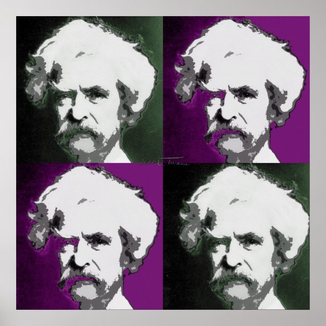 Mark Twain Pop Art Impressão (Frente)