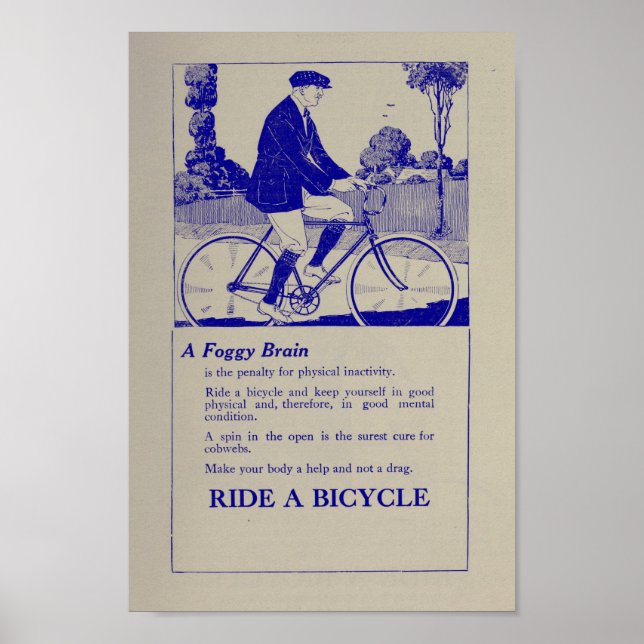 marketing de Bicicleta de 1917 e Poster de Arte (Frente)