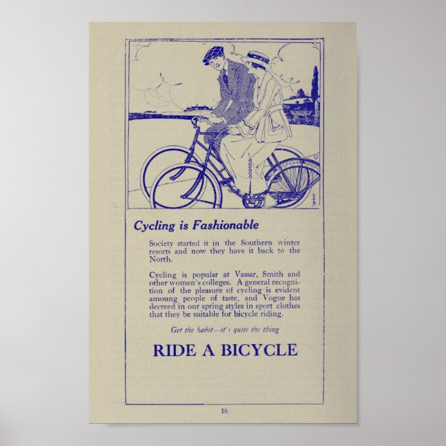 marketing de Bicicleta de 1917 e Poster de Arte (Frente)