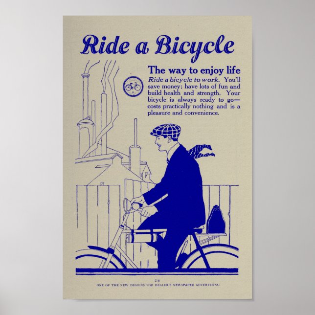 marketing de Bicicleta de 1917 e Poster de Arte (Frente)