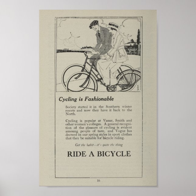 marketing de Bicicleta de 1917 e Poster de Arte (Frente)