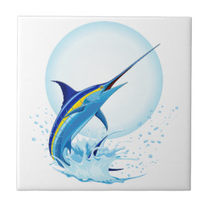 Marlin Azul Saltando do Oceano