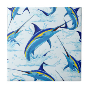 Marlin Azul Saltando do Oceano