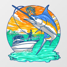 Marlin Fish Tirando A Carta Dos Pescadores De Lure