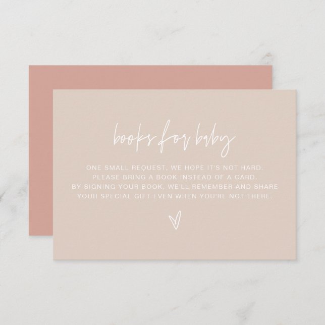 MarLO Bohemian Blush Beige Books para Cartão de Be (Frente/Verso)