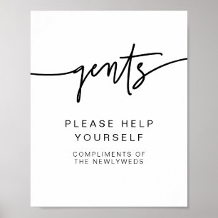 MarLO Bold Modern Gents Bathroom Toiltry Poster