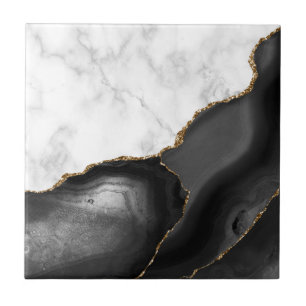 Mármaco Branco Dourado de Agitação Preta