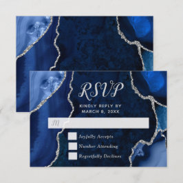 Mármore Ágata Prata e Azul Marinho RSVP