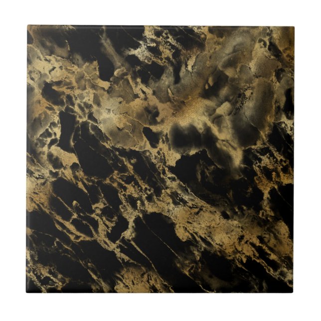 Mármore Ágata Preto Ouro Moderno Chic  (Frente)