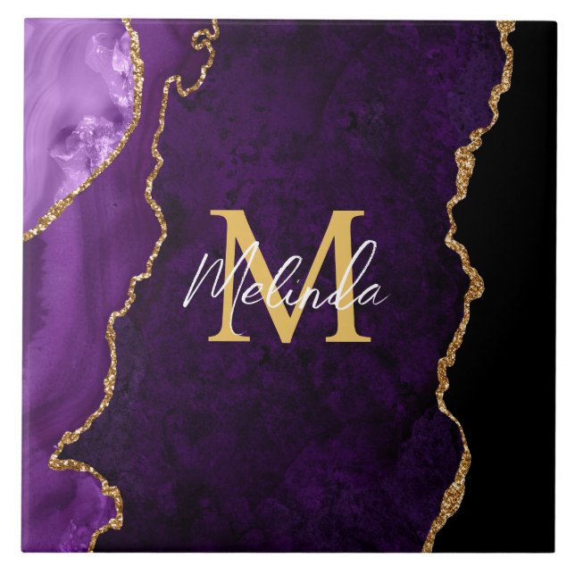 Mármore Ágata Roxo e Dourado (Frente)