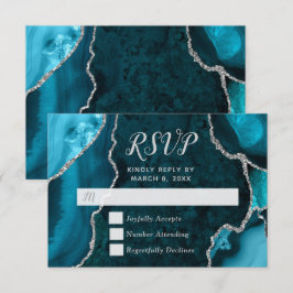 Mármore Ágata Teal e Prata RSVP