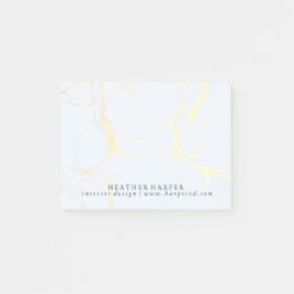 Mármore azul & Dourado do bloco de notas das notas